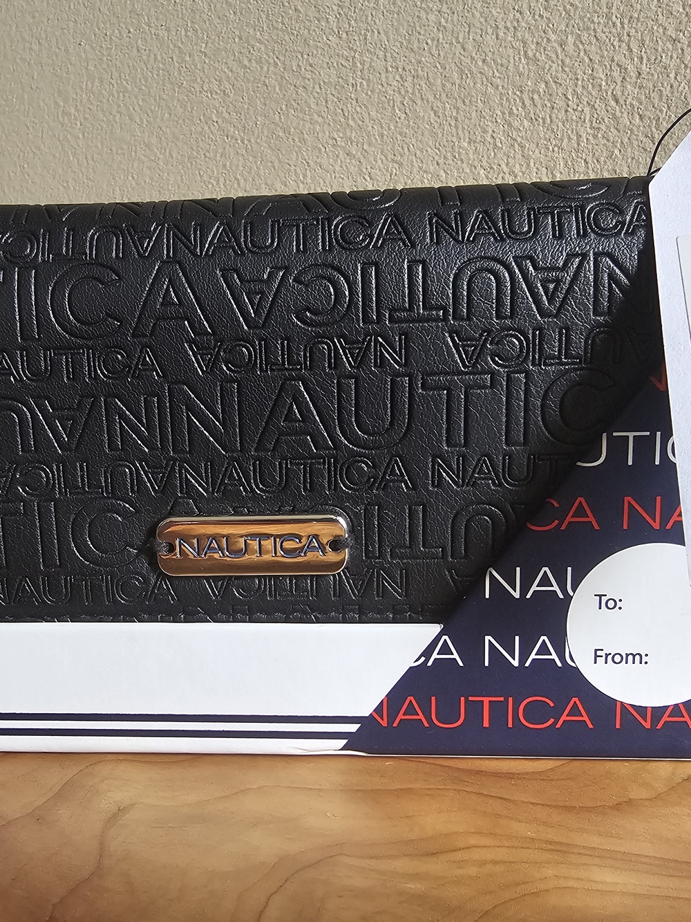 Nautica Black Embossed Logo Wallet - Picture 2 of 4